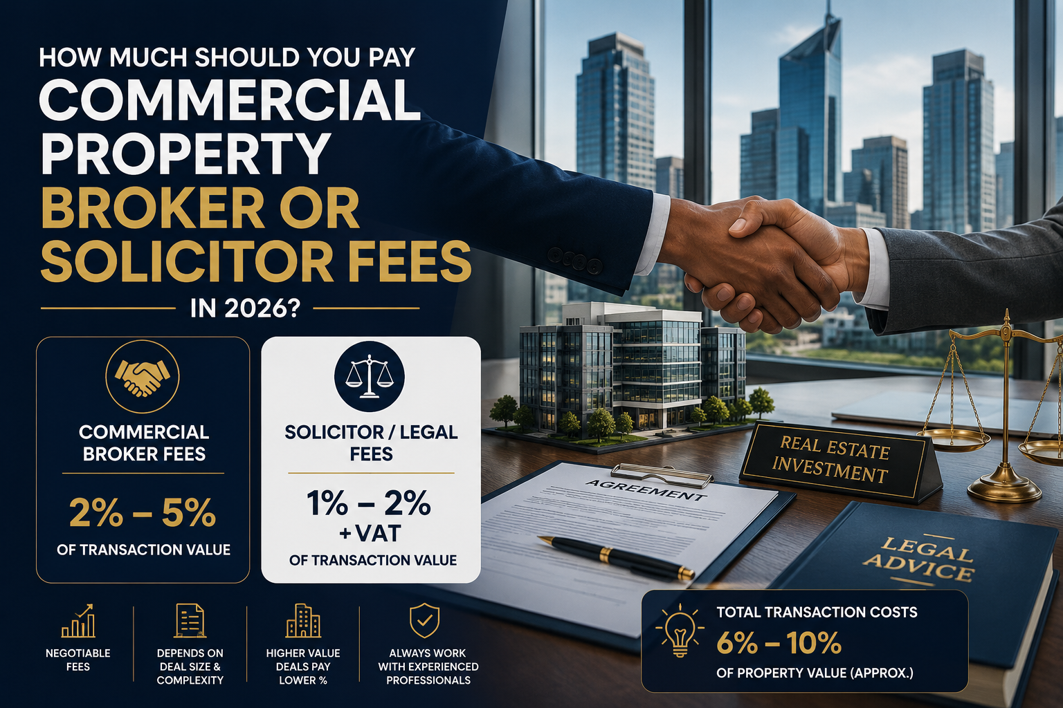 How much should you pay commercial property broker or solicitor fees in 2026?