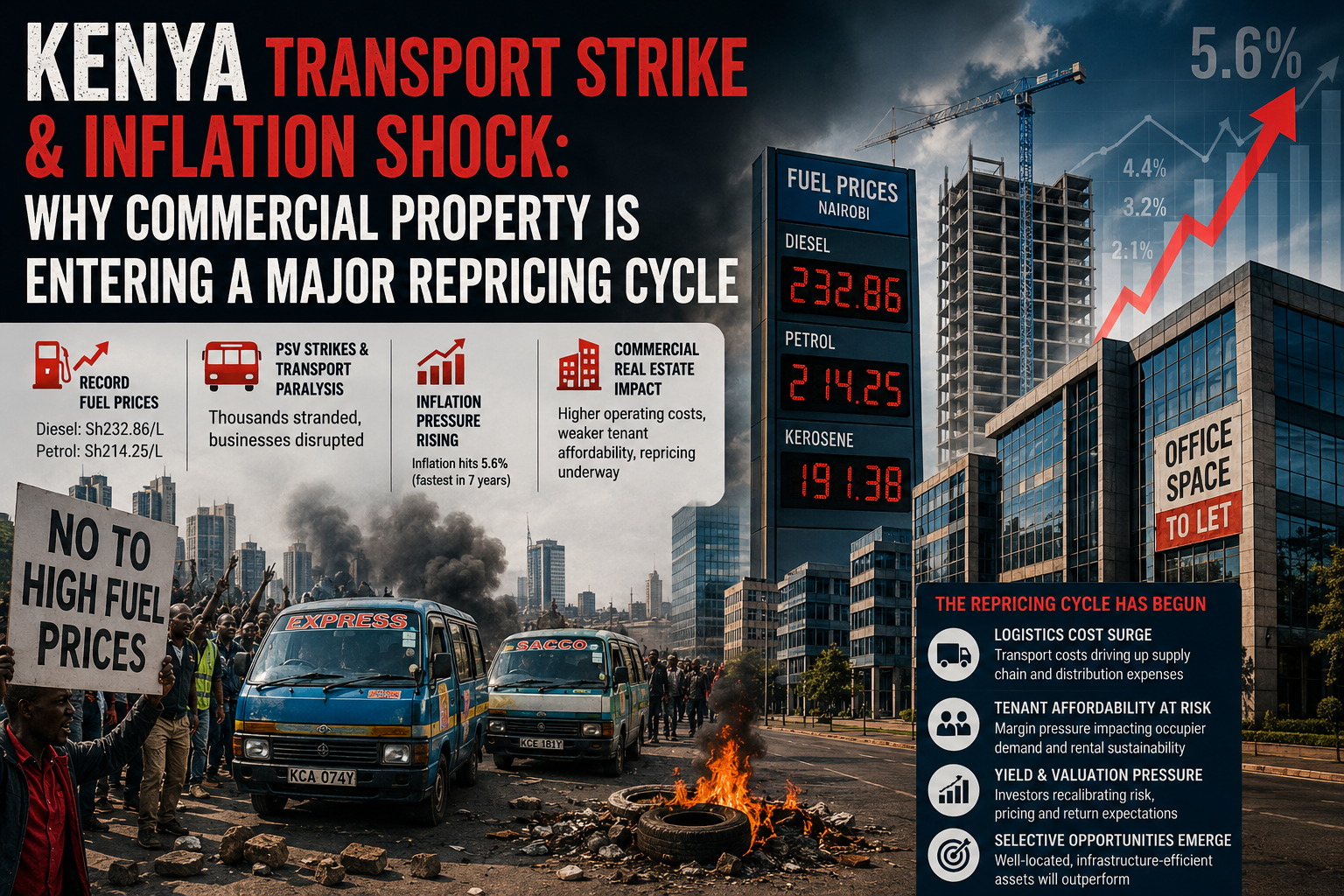 Kenya Transport Strike & Inflation Shock: Why Commercial Property is Entering a Major Repricing Cycle