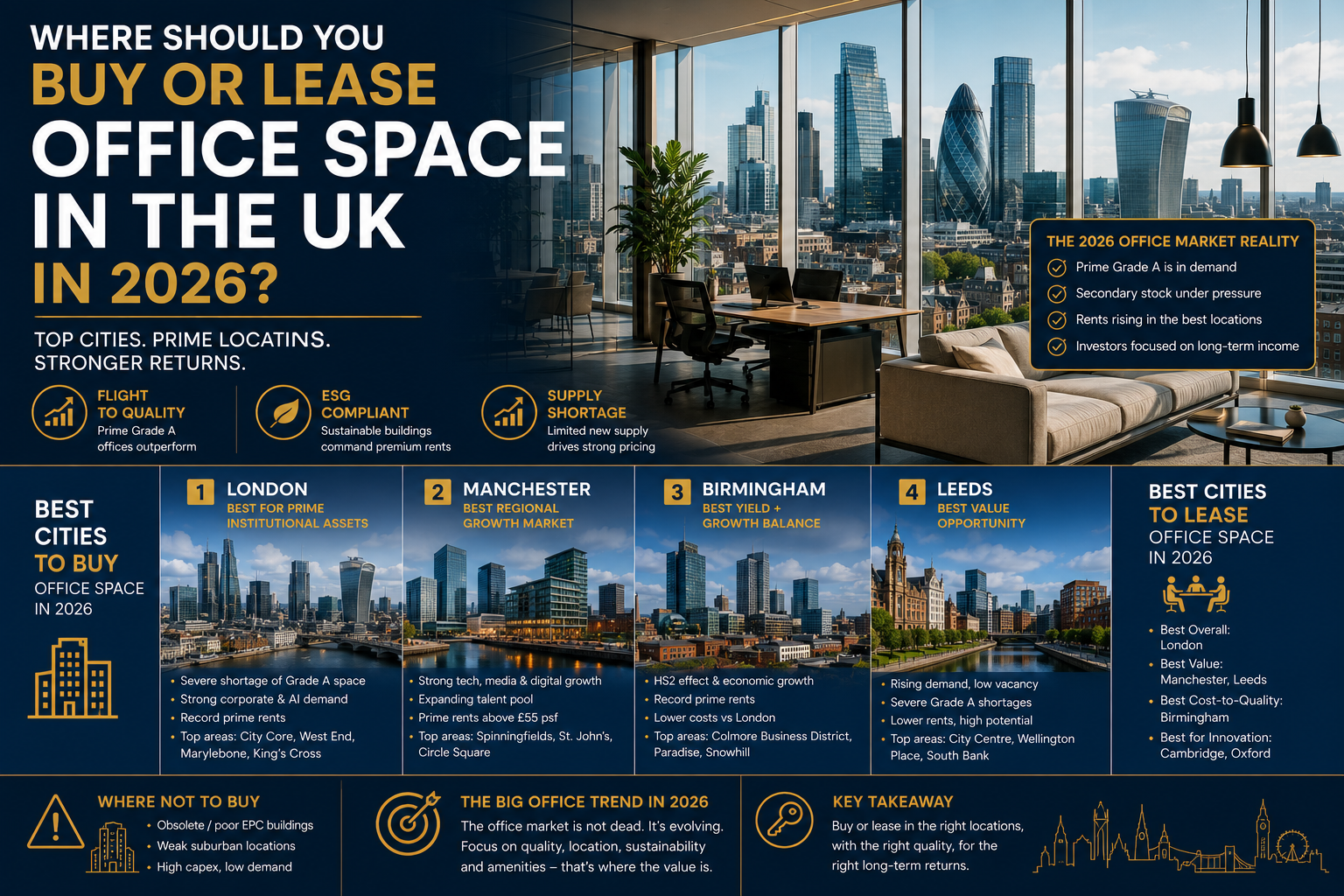 Where Should You Buy or Lease Office Space in the UK in 2026?