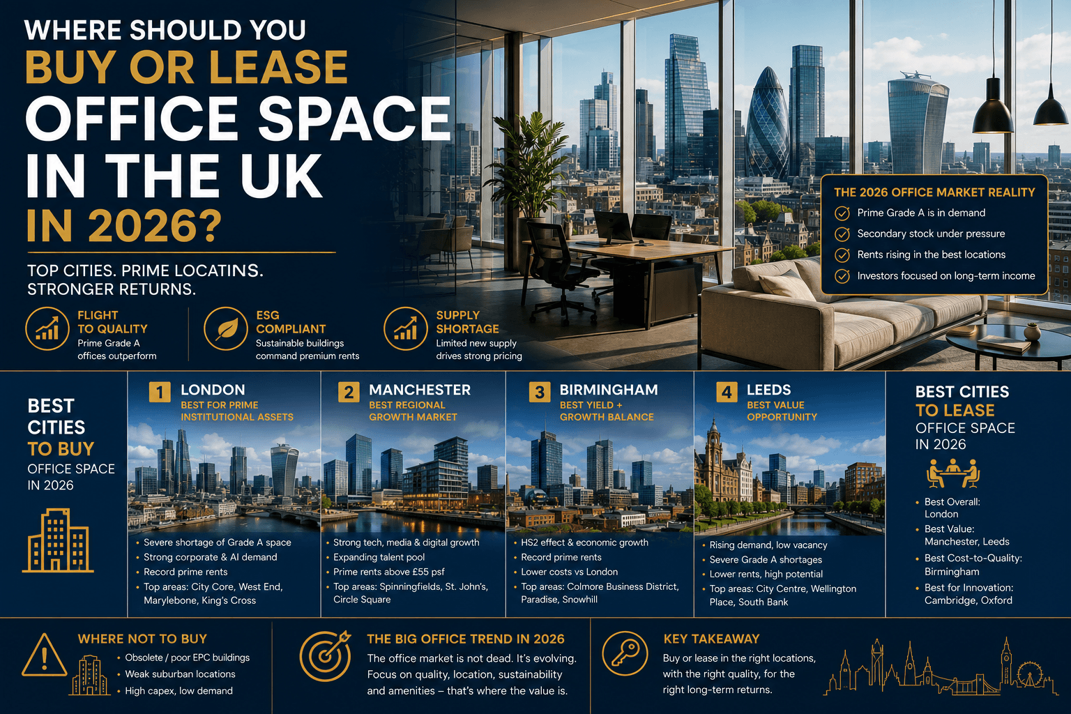 Where Should You Buy or Lease Office Space in the UK in 2026?